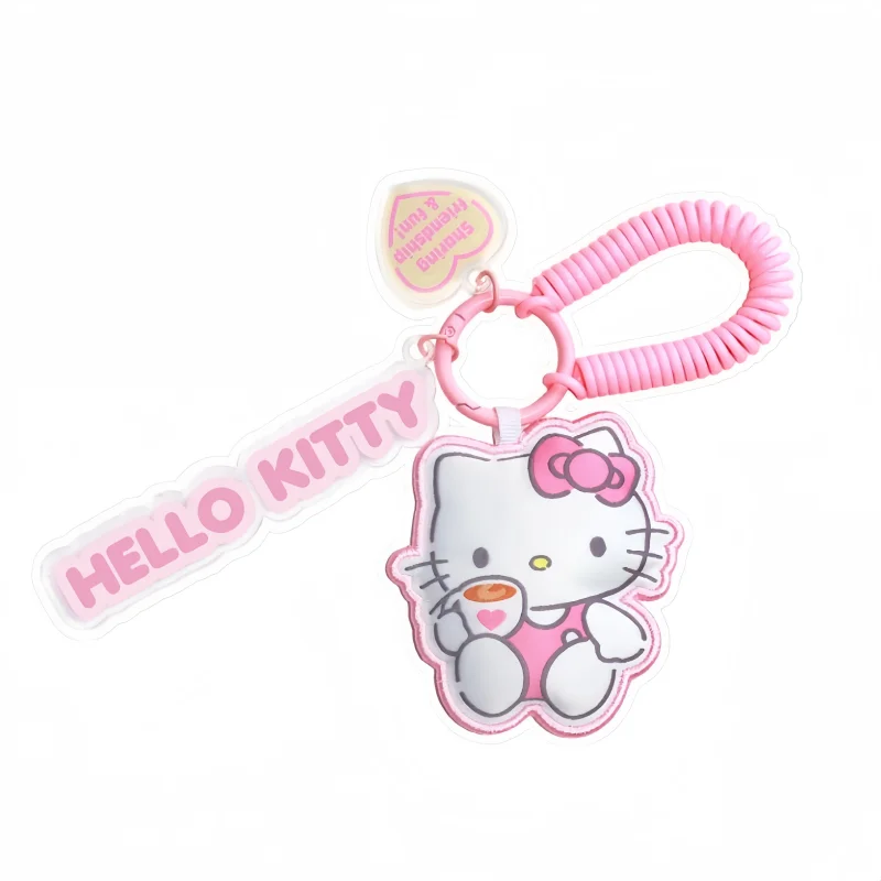 Kawaii HOLLY BOX personagesleutelhanger, Hello, acryl hanger, elastisch koord, sleutelring, tas- en rugzakdecoratie, accessoire, cadeau.