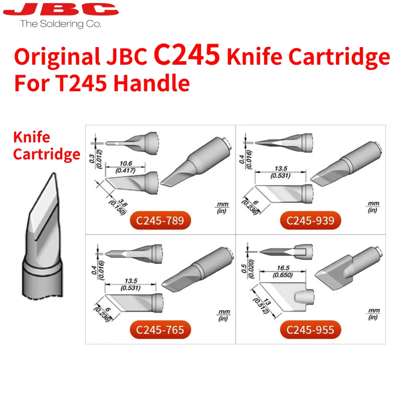 Original JBC C245 Conical/Chisel Cartridge Lead-Free Welding Tip Soldering Iron Tips For CDB Soldering Station T245 Handpieces