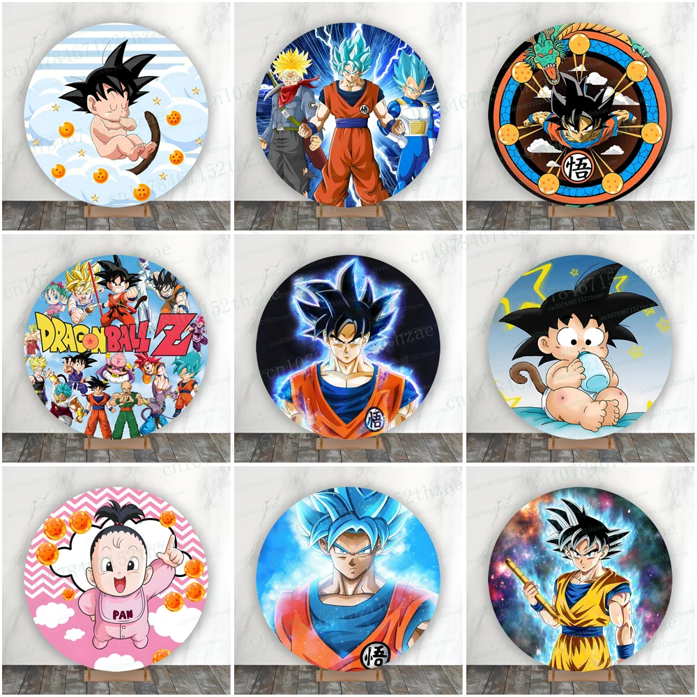 

Dragon Ball Birthday Party Photo Backdrop Baby Shower Photography Backdrop Round Photo Background ﻿