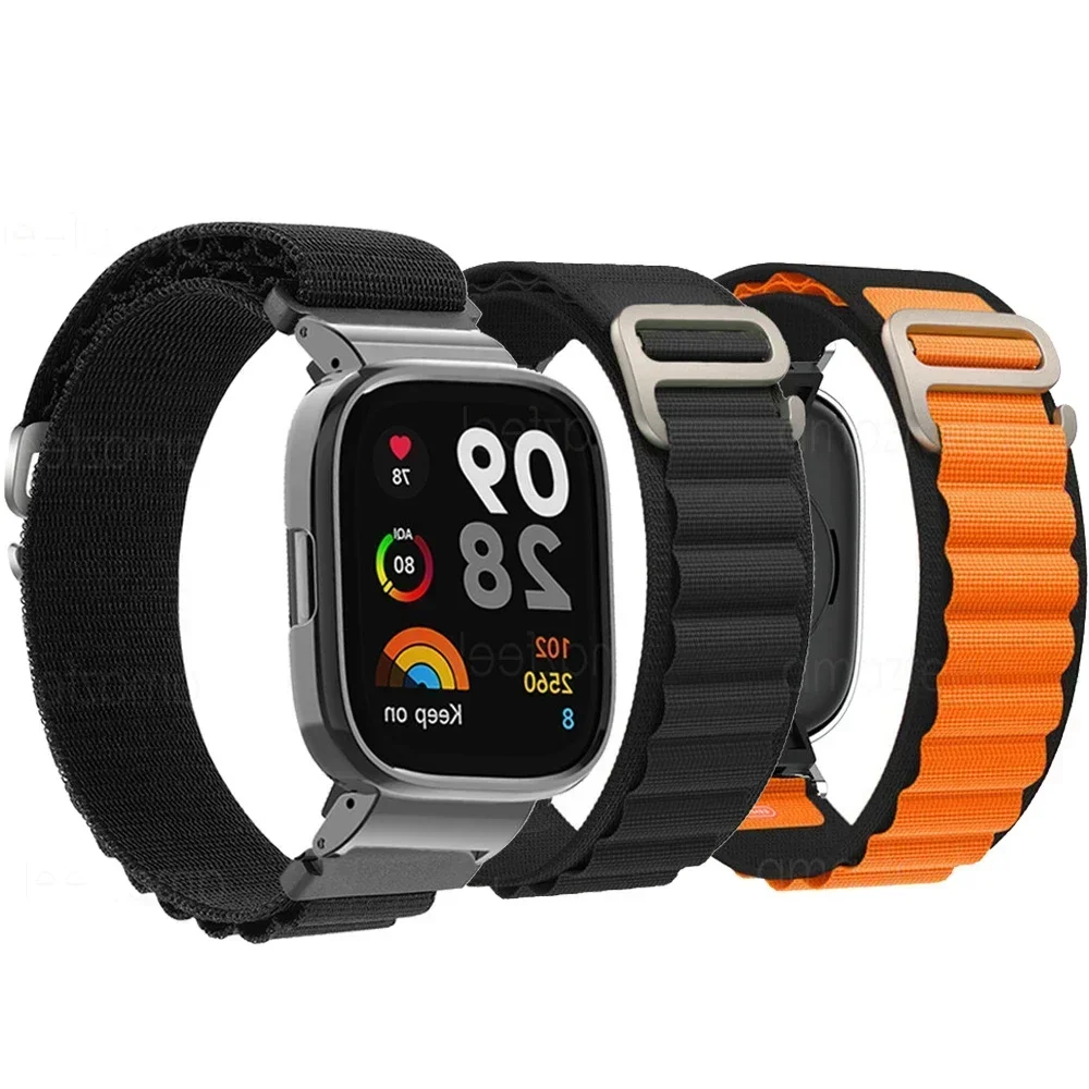 Correa de nailon alpino + funda de Metal para Redmi Watch 2 Lite Band Redmi Watch 3 pulsera activa para Xiaomi Mi Watch Lite