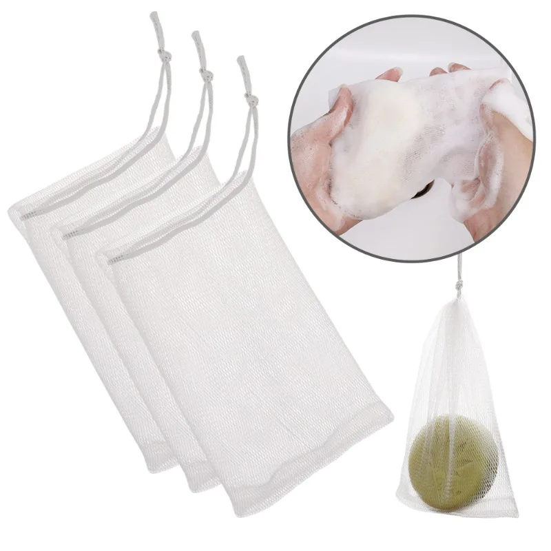 1-20PCS Hangable Soap Bags Bath Shower Gel Facial Cleanser Foaming Mesh Bags Body Soap Cleanser Bubble Net Bags Cleaning Tools