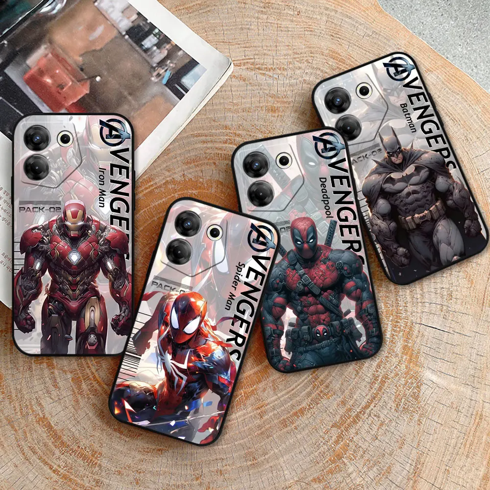 

Marvel The Avengers Heros Cartoon Case For Infinix Tecno Camon 20 19 16 Pova 6 5 4 Neo 2 Smart 8 7 6 5 Zero 30 20 8 X Pro Cover