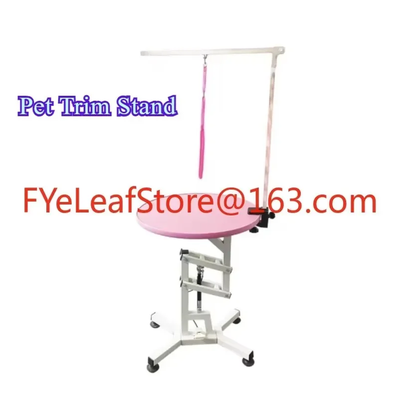 Circular pet hair lifting and rotating air pump trimming table