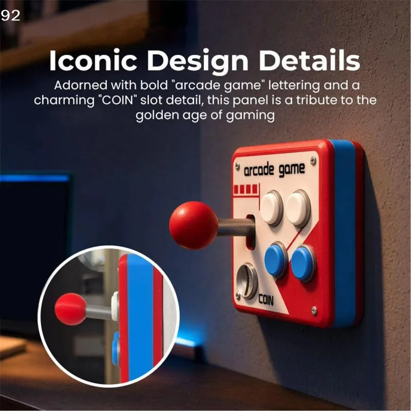 3D Retro Arcade Game Design Light Switch Panel With Joystick Function,Century House