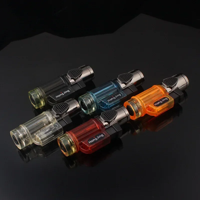 Visible Gas Blue Flame Torch Turbo Lighter Spray Gun Electronic Lighter Gas Lighter 1300C Butane Cigar Lighters Gadgets for Men