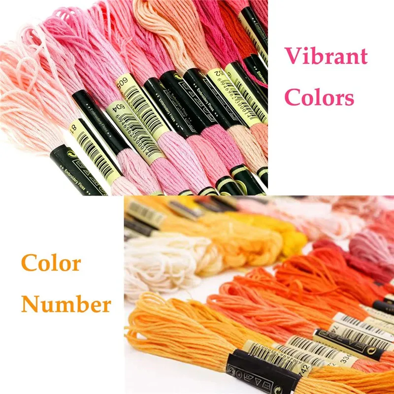 Sewing Embroidery Thread Set 447 Color Floss Skeins Threads For Knitting Cross Stitch Chinese Crochet Weaving Yarn Kit Cotton Co