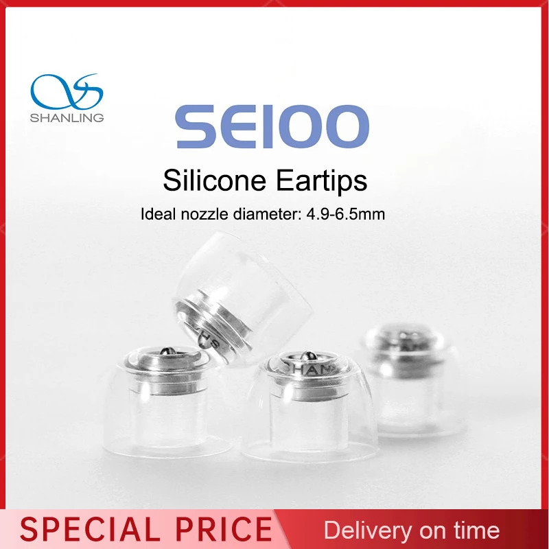 SHANLING SE100 Silicone Eartips Ear Tip Built-In Metal Divider Reducing Second Harmonics Reducing Distortion