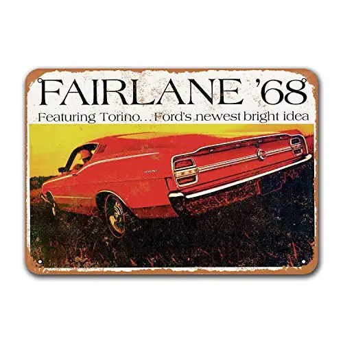 Wall Decor Office Tin Signs Cars Metal Vintage Restaurant Coffee Club 1968 Torino Pub Home Grage Man Cave Sgins Bar Poster 16x1