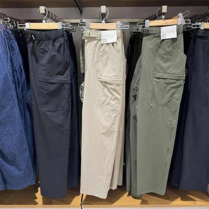 

Водонепроницаемые повседневные нейлоновые брюки унисекс для активного отдыха, прямые, с молнией, удобные, эластичные, осенние