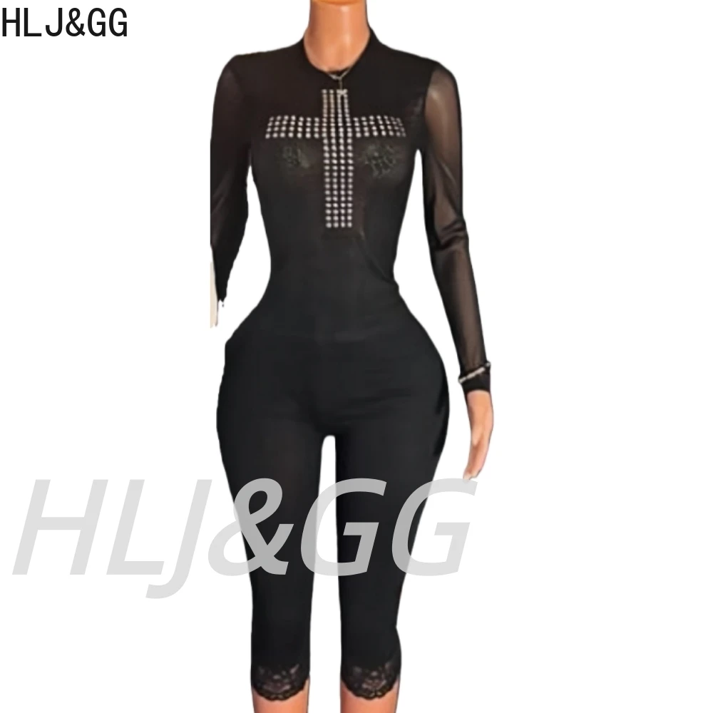 HLJ & GG موضة تريند Y2K طباعة بلايز قطعتين مجموعات المرأة الجولة الرقبة طويلة الأكمام بلوزات وسراويل ضيقة الزي الإناث الشارع الشهير