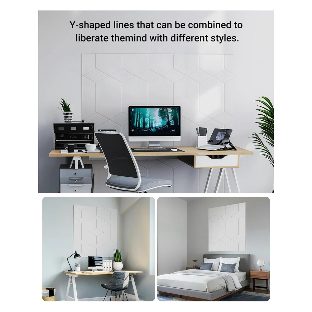 ABST 12 Pack Sound Proof Panels,Y-Shape Self-Adhesive Acoustic Wall Panels,12X11x0.4Inch,For Home Office & Gaming Room
