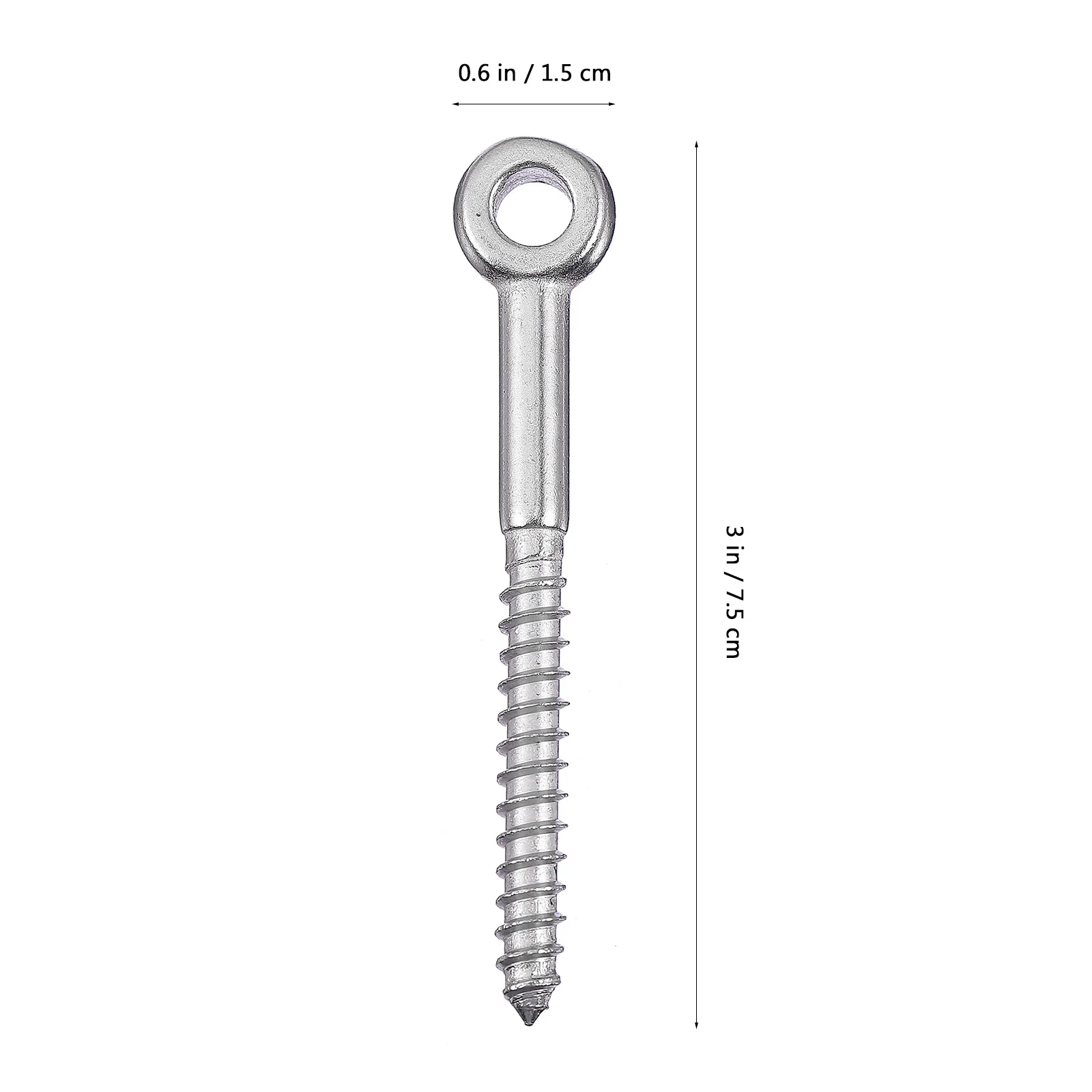 

6 Pcs Eye Bolt Heavy Duty Screw Eyes Outdoor Threaded Screws Silver Bolts Stainless