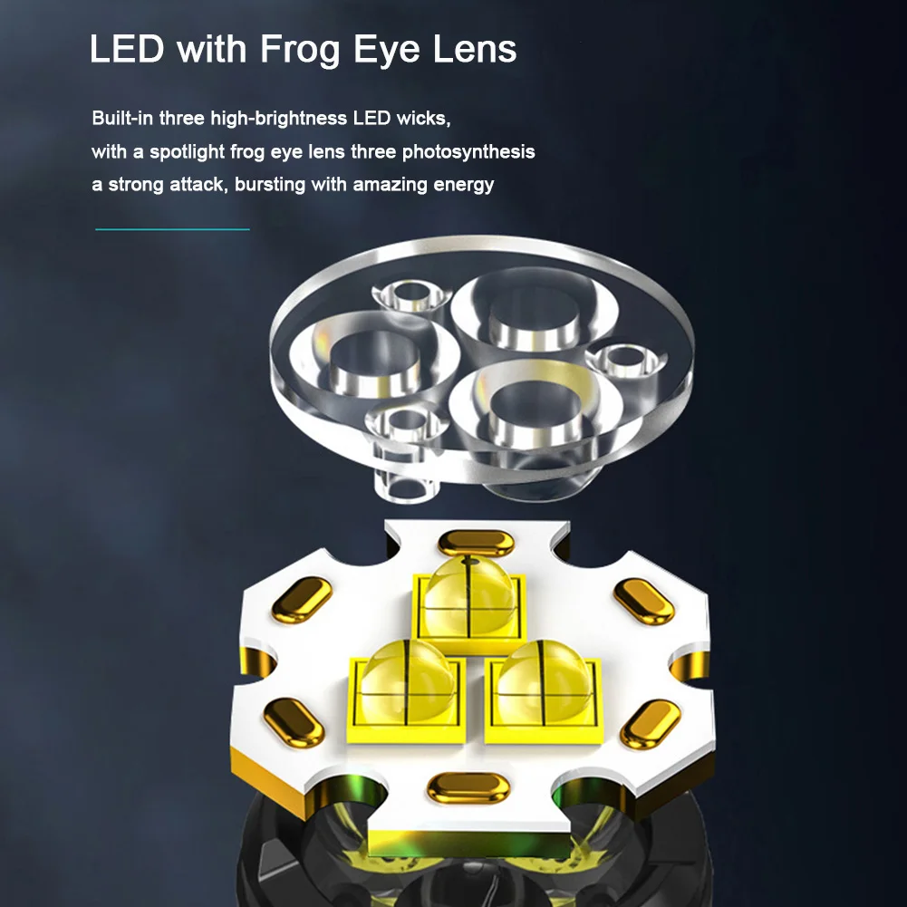 

Фонарик дальнего действия, водонепроницаемый светодиодный фонарик высокой мощности, 20 Вт, светодиодные тактические фонарики, аккумулятор 18350 для кемпинга, рыбалки