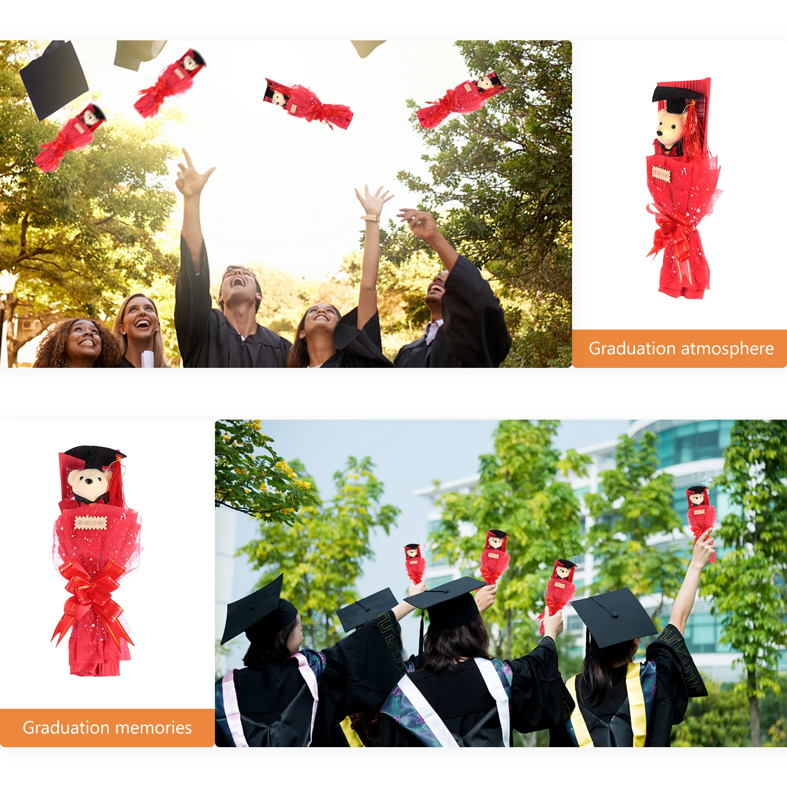 

Bear Bouquet Grad Wreath Graduation Season Animal Toys Foam Gradulation Man