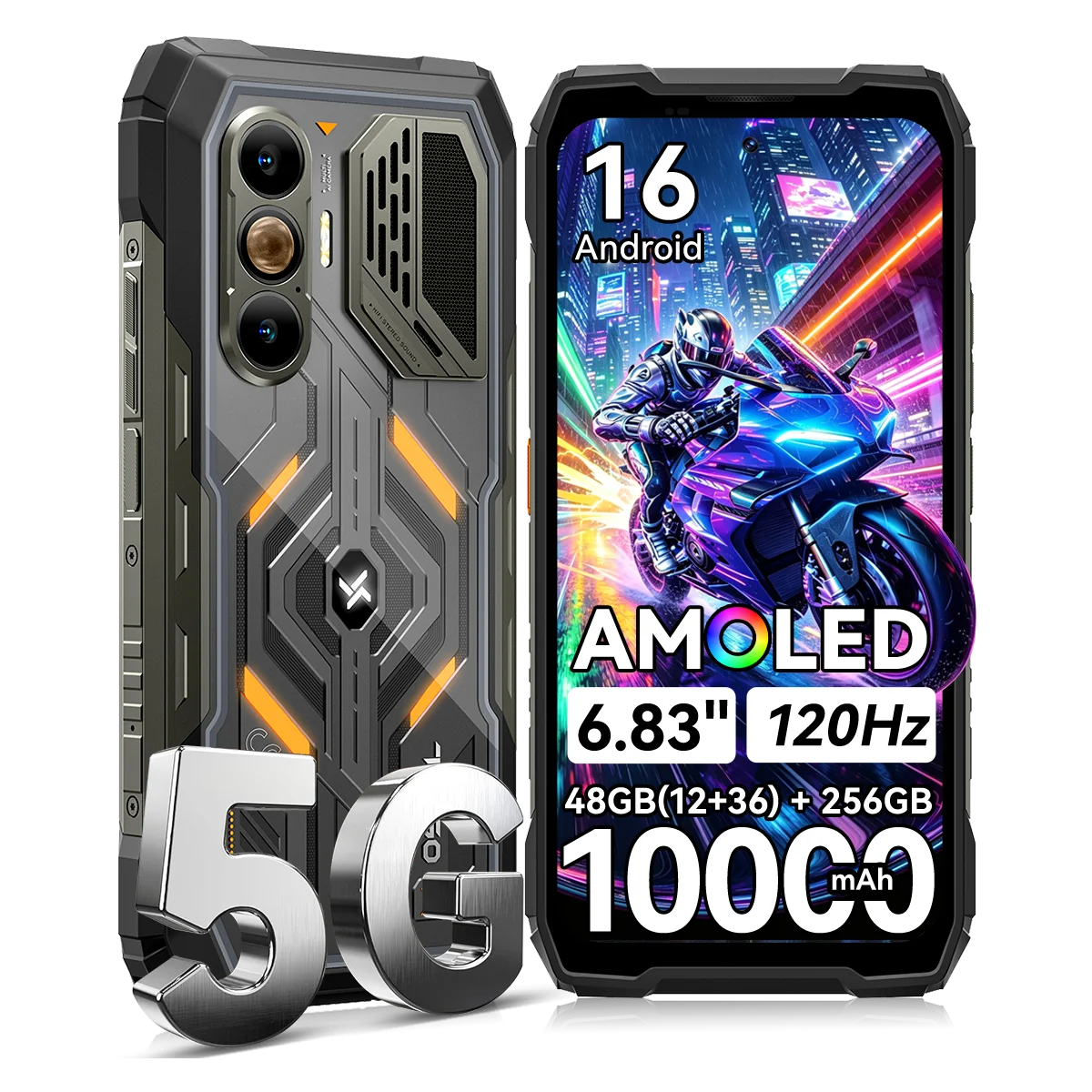 Blackview OSCAIL PILOT 8 Smartphone Robusto Progettato per le Estreme Condizioni, Qualcomm QCM6690 Octa-core, 48GB (12+36) RAM+256 ROM 5G WiFi7 BT6.0, 6.83" 120Hz, 10000mAh 55W, IP68 IP69K