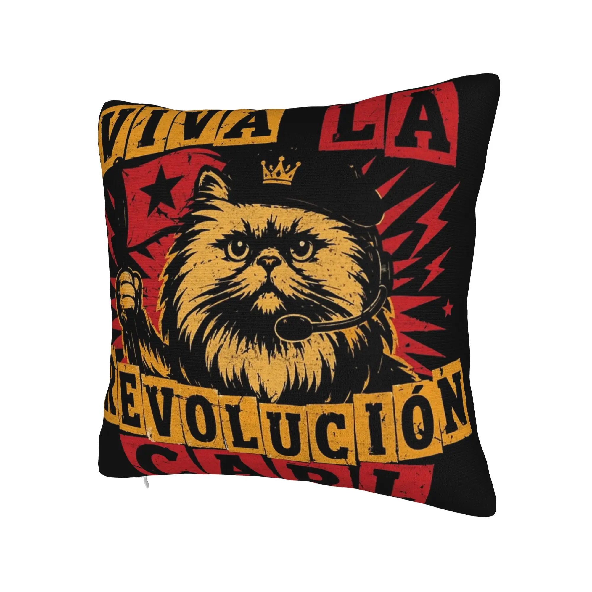 Decorative Pillowcase Viva La Revolution Carl Cat Lover Merchandise Home  Pillow Case Cover Zipper Multi-Size