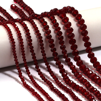 60-110pcs/lot 3/4/6/8mm Faceted Crystal Glass Beads Wine Red Abacus Beads Loose Beads For Jewelry Making DIY Bracelet Necklace