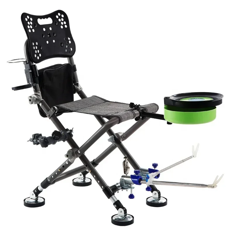 Hot Sale Aluminum Alloy Adjustable Folding Fishing Chair with Portable Storage Bag for All Terrain Outdoor Fishing