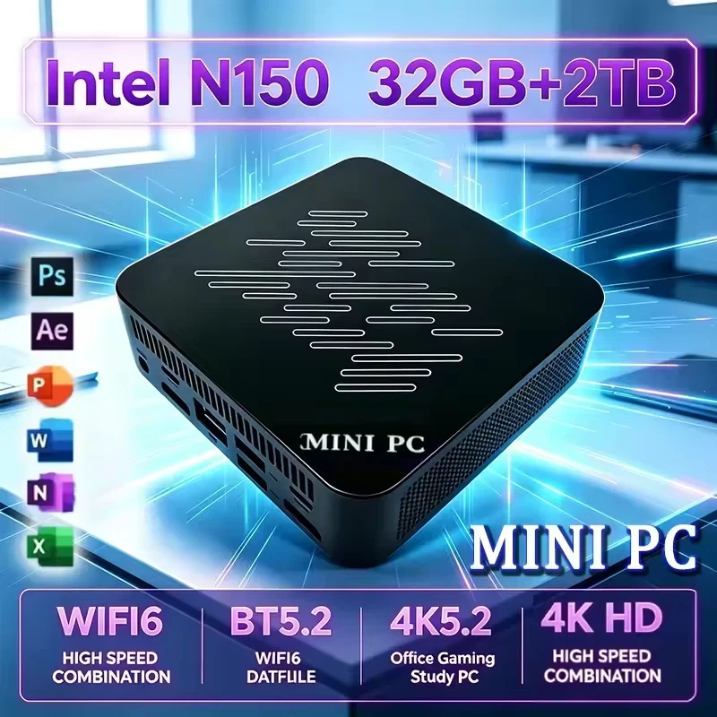 ミニpc-ハニカムコア-n150-16gb-ram-大容量ssd-4k画面出力-wifi6-bt52-ゲーミング・オフィス用ミニホスト