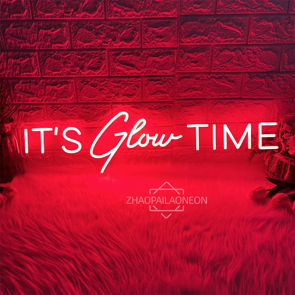 

It's Glow Time Неоновые светодиодные вывески Украшение спальни на день рождения Неоновые огни USB Вечерние комнаты Настенный декор Неоновые светодиодные вывески Подарок