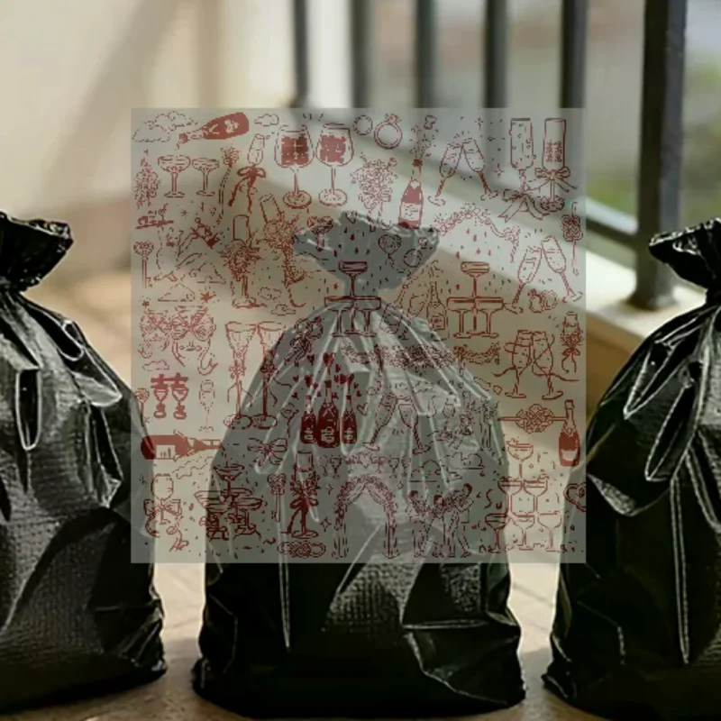 3pcs Miniature Trash Bag Models, Dollhouse Decorative Trash Bag Ornaments, 3D Printed Plastic Miniature Collectibles