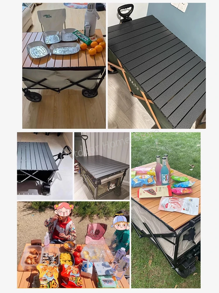 Foldable Outdoor Table Board Ultralight Portable Camping Table Picnic Desk Lightweight Folding Garden Table Board Wagon Table