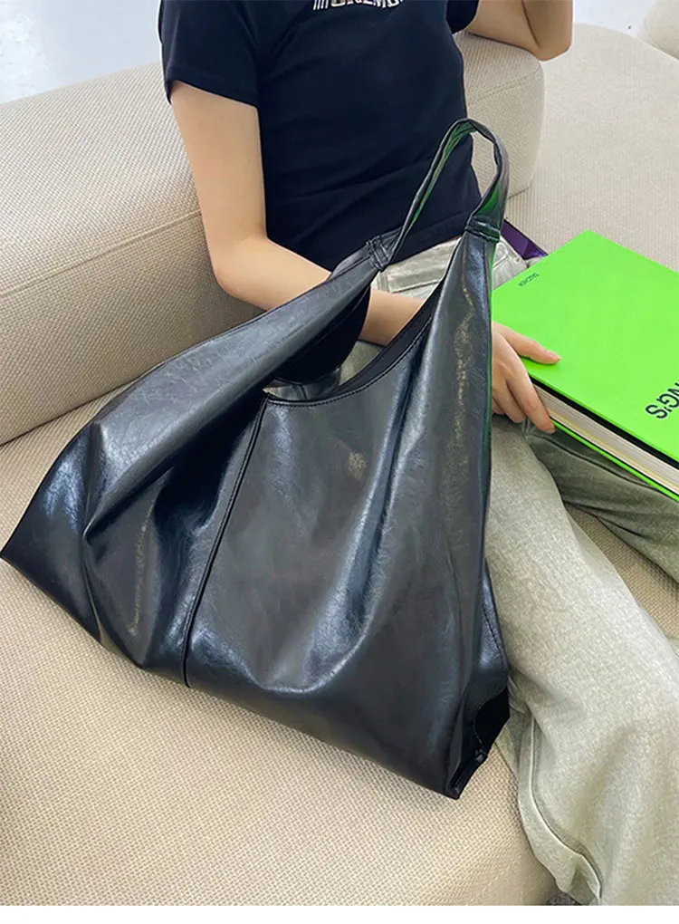 Fashion Silver Women shoulder bag Large brand design ladies Hobos handbags PU Leather Big Totes Commuting female Armpit bag bols