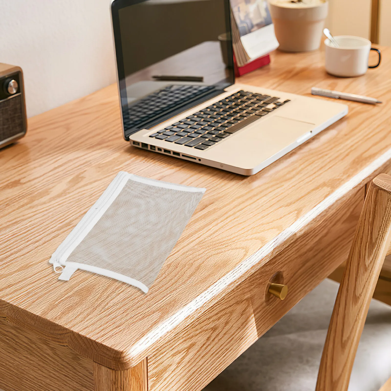 

6Pcs Mesh File Bag Clear Zipper Document Pouch Multi-Purpose Storage Organizer Portable Office School Supplies Pencil Case Board