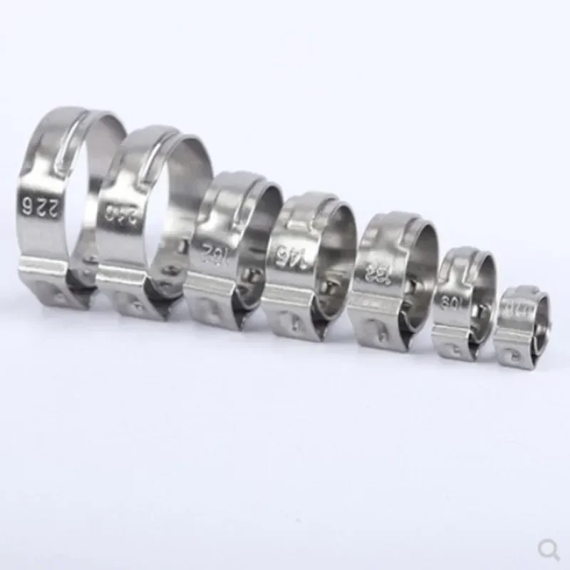 5pcs-20pcs/lot Hose Clamps Single Ear Stepless 5.8-60mm 304 Stainless Steel Hose Clamps Cinch Clamp Rings image 5