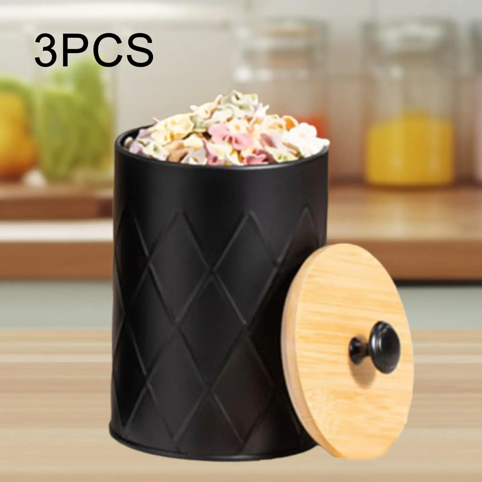 3Pcs Kitchen Canister Set Food Storage Canister with Airtight Lid Canister Set