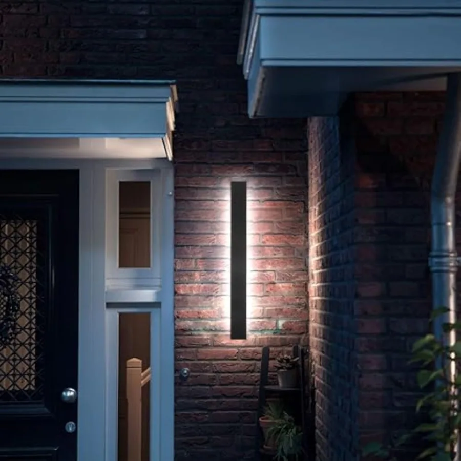 

Modern Outdoor Wall Light for House23.6inch Black LED Exterior Wall Sconces Lighting Fixtures Outdoor Porch Light Fixture Long