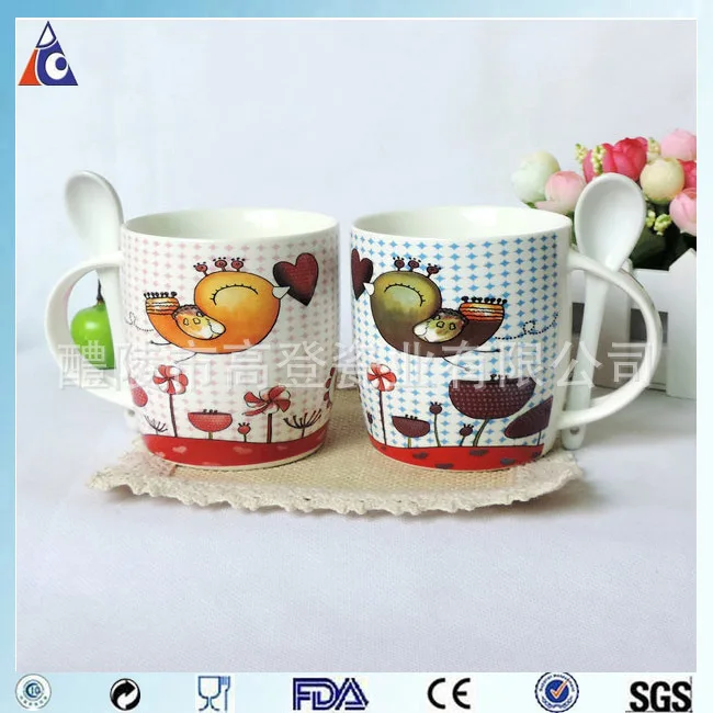 Cartoon Decal With Spoon Cup Advertisement Coffee Creative Gift