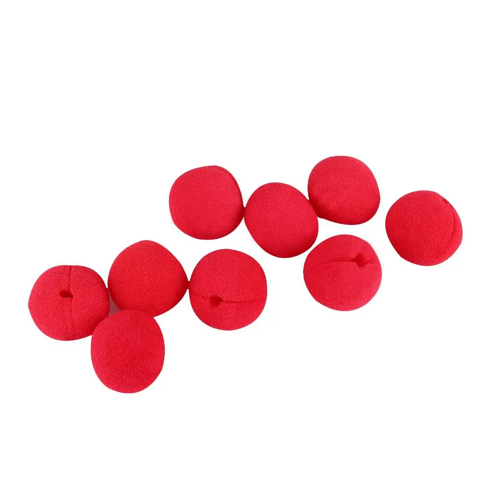 100% New Magic Circus Red Hot Clown Nose Halloween Costume Comic 10pcs Party