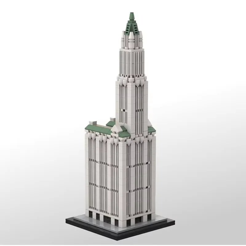 

Строительные блоки MOC, игрушки Woolworth Building, масштабная модель 1:800, 1117 шт., собранные маленькие частицы, игрушечные строительные блоки, набор дисплеев C