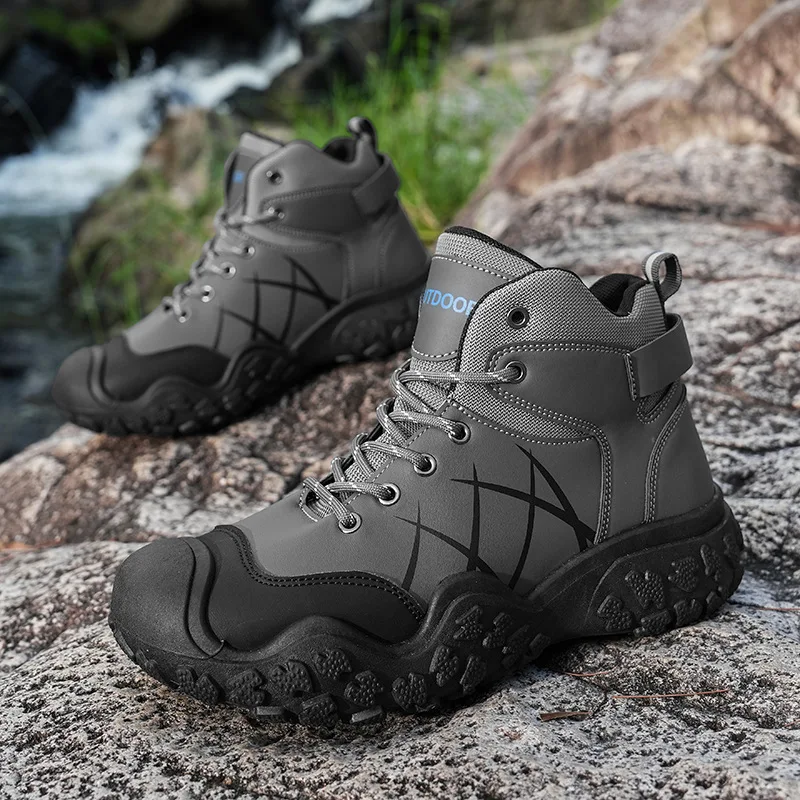 

Men's Leather Outdoor Sports Shoes Men Fashion Mountaineering Hiking Waterproof Shoes Outdoor Desert Combat Boots Zapatos Hombre