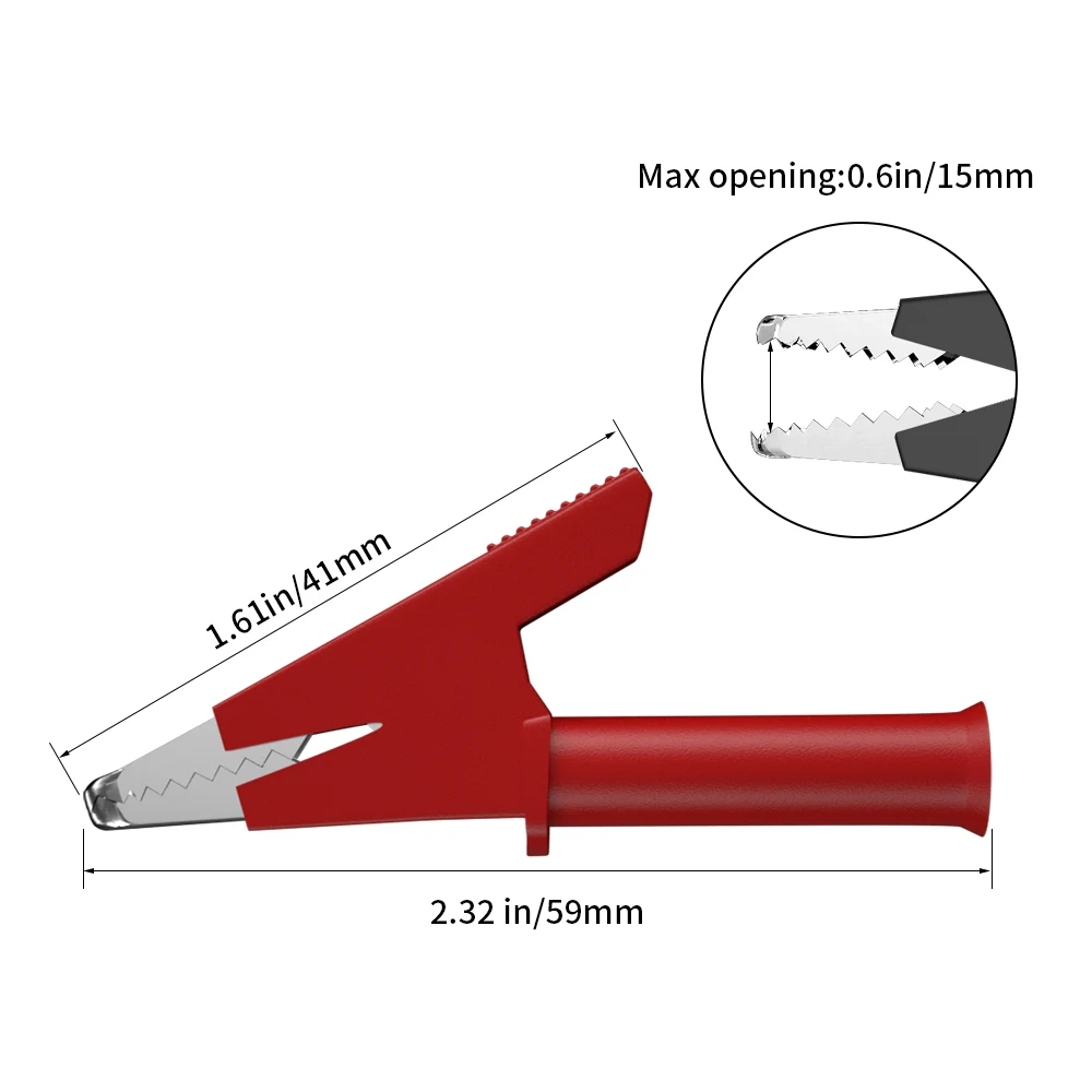 JZDZ-Cable Banana a pinza de cocodrilo, 2 piezas, 4mm, multímetro, cables de prueba, Cable de puente, 1m/3,3 pies, rojo, negro