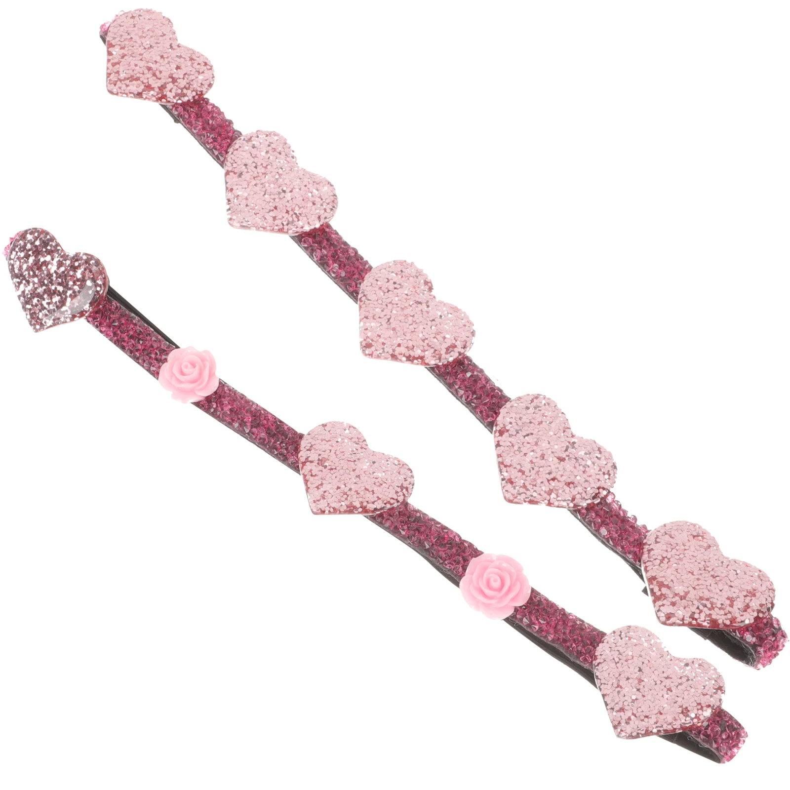 

2pcs Women Heart Headband Valentine Hair Hoops Party Headbands Elastic Festival Decorative Headpiece Love Hairband Cartoon