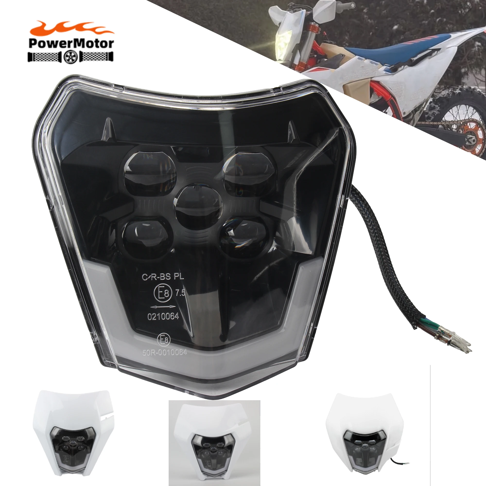 

Universal Motorcycle LED Headlight for KTM EXC XC SX MX XC 125 250 300 450 Enduro DirtBike Supermoto Headlight Modified Parts