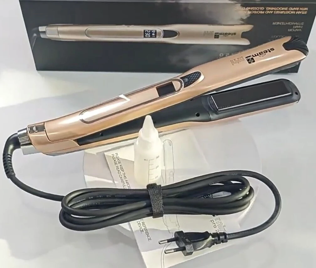 

Профессиональный выпрямитель для волос с вращением на 360°, LED-дисплеем, керамическим покрытием и функцией парового воздействия для салонов и домашнего использования