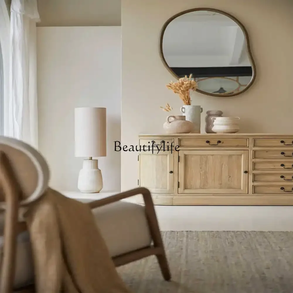 

ls 35American ash wood dining side cabinet restaurant solid wood storage retro aisle cabinet new