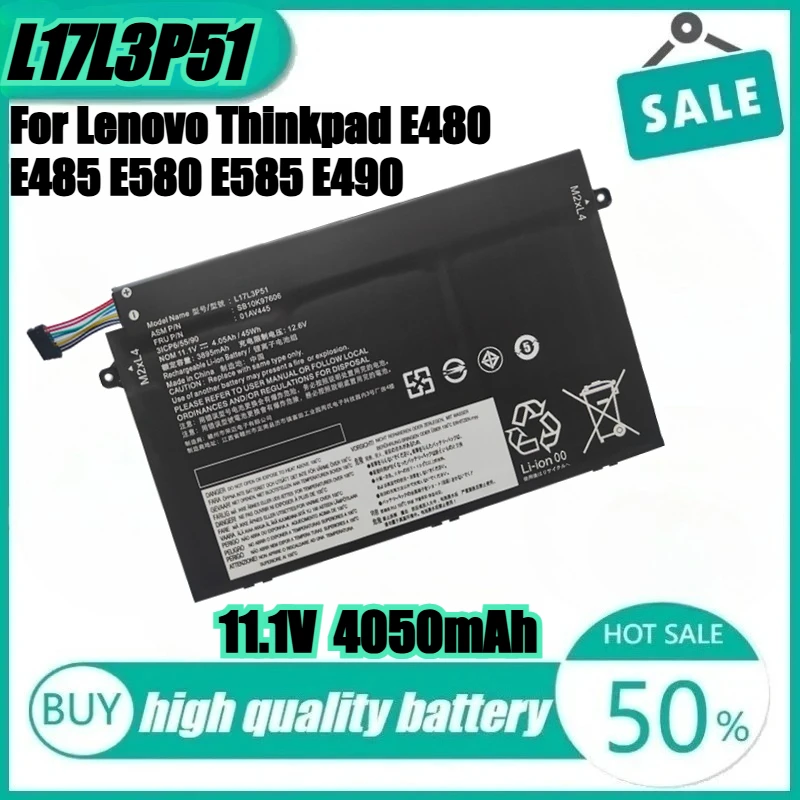 L17L3P51 L17C3P51 L17M3P51 L17M3P52 Аккумулятор для ноутбука Lenovo ThinkPad E480 E485 E495 E580 E585 E490 E590 E595 R480 01AV445 L17L3P51 L17C3P51 L17M3P51 L17M3P52 Аккумулятор для ноутбука Lenovo ThinkPad E480 E485 E495 E580 E585 E490 E590 E595 R480 01AV445