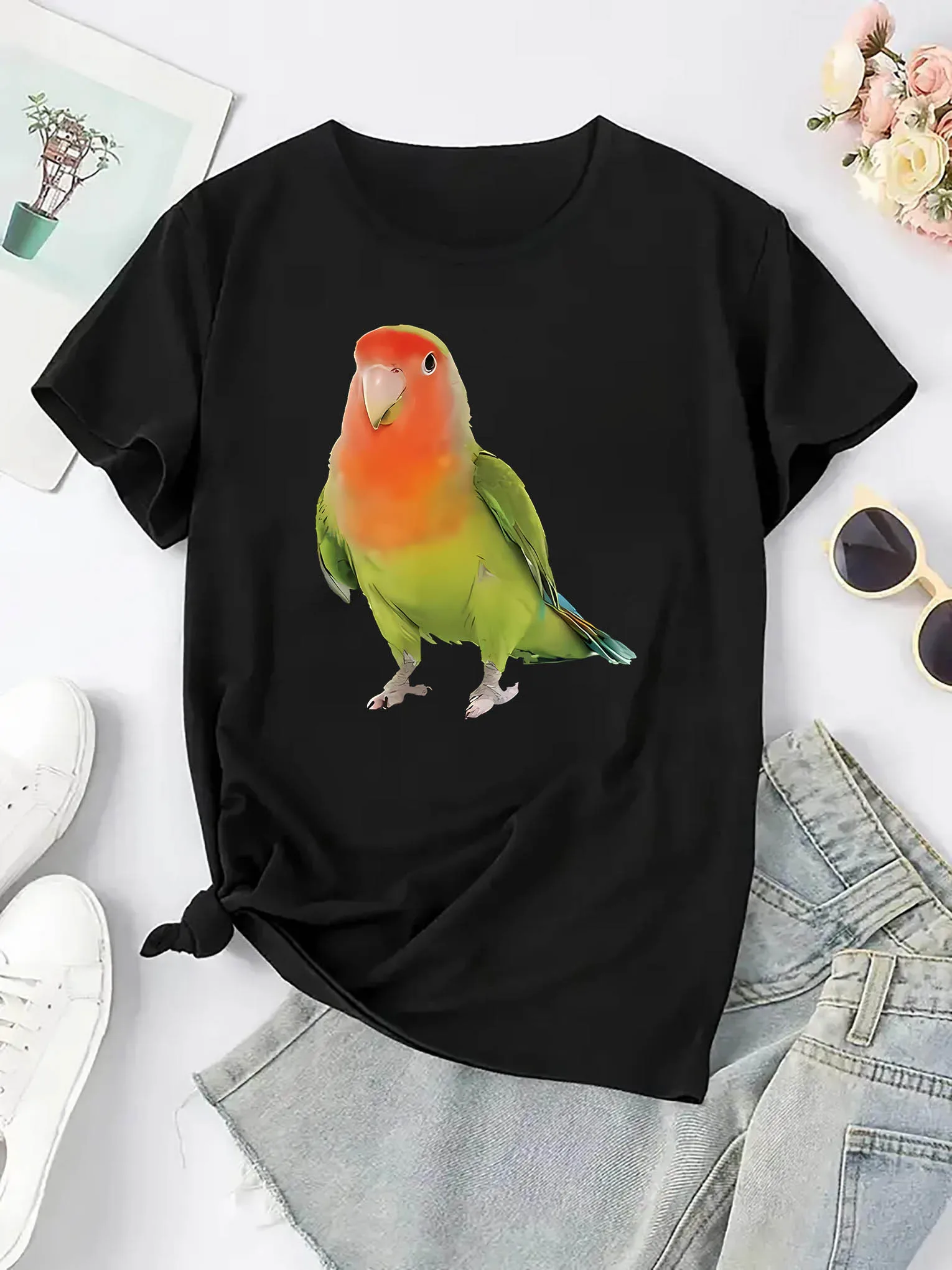 تي شيرت نسائي مقاس كبير برسومات جرافيك بأكمام قصيرة، فضفاض وكاجوال، ناعم ومريح للتنفس، رياضات خارجية