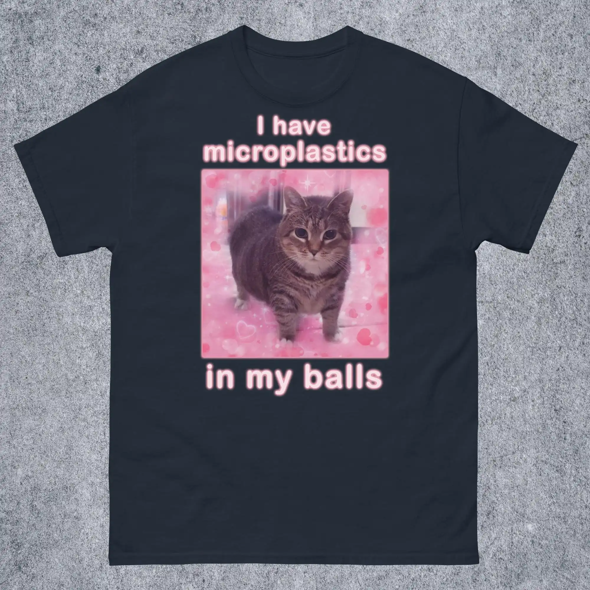 

Funny Slogan T-shirt, I Have Microplastics Graphic Tee, Cat Lover Print Shirt, Humorous Unisex T-shirt for Men Women