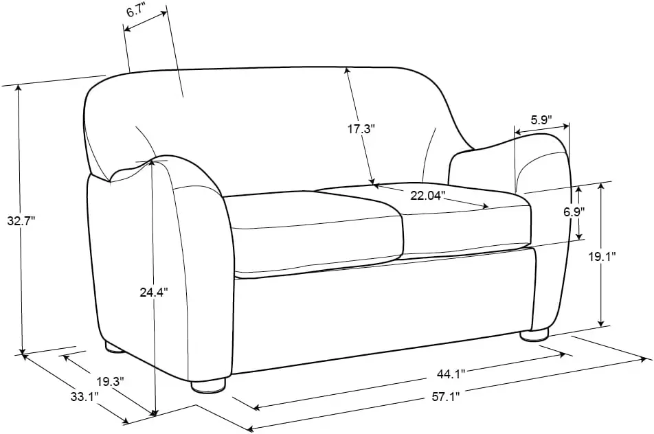 Lifestyle Solutions Jennifer Living Room Set, 57.1 x 33.1 x 32.7, Pebble