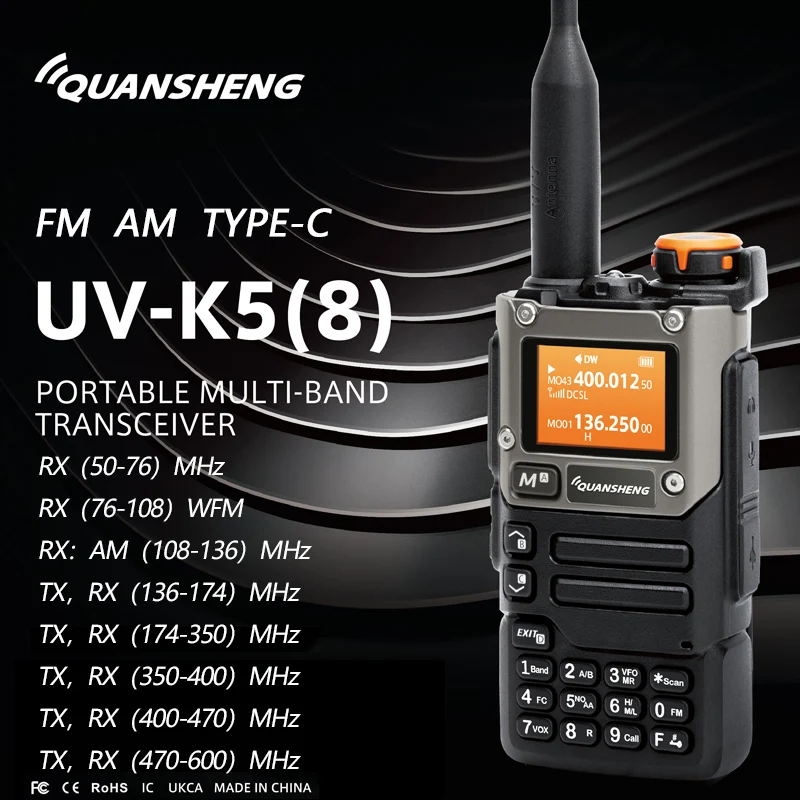 Quansheng UV K5 (8) talkie-walkie Portable Am Fm Station de commutation Radio bidirectionnelle Amateur jambon ensemble sans fil récepteur longue portée