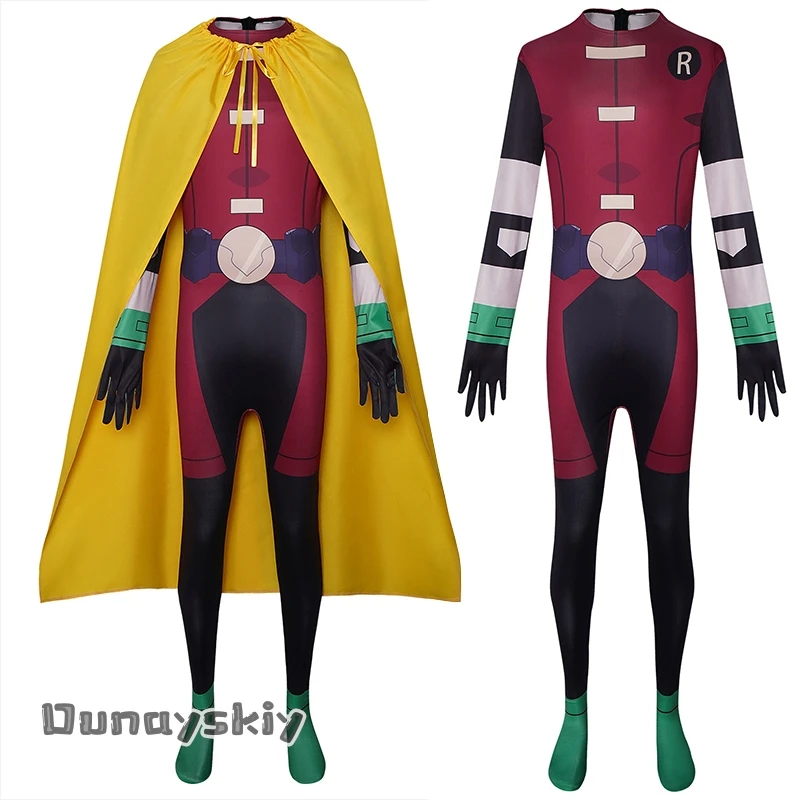 

Хэллоуин Робин Косплей Комбинезон Плащ Маска Подросток Аниме Костюм Персонаж Ролевая Игра Боди Наряд Вечеринка Маскарад Колготки