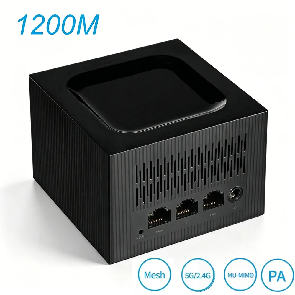 Router WiFi Gigabit de Doble Banda AC1200 1200Mbps 2.4G 5GHz, Repetidor, Modo AP, MU-MIMO, Roaming sin Interrupciones, Cobertura Amplia para Todo el Hogar