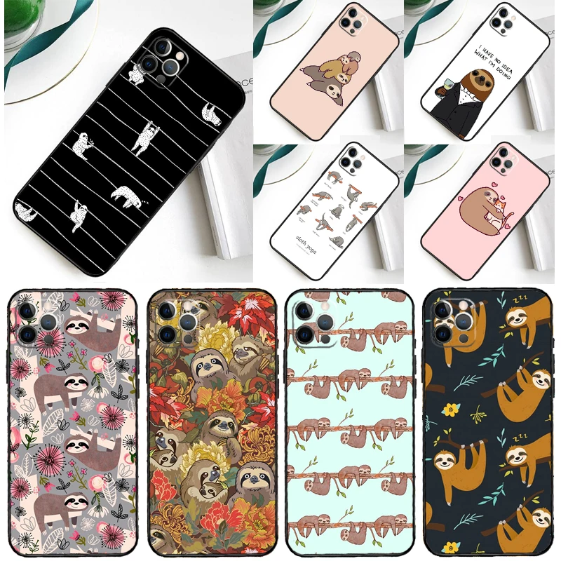 Sloth Cute Animal Phone Case For iPhone 16 15 11 12 13 14 Pro Max Mini Cover For iPhone 16 15 X XS Max XR Plus Coque