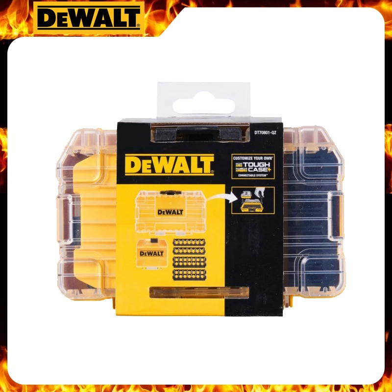 DEWALT DT70801 Case Storage Transparent Lid Removable Tray Stacking Storage Screws Bits Accessory Holder Tool Accessories