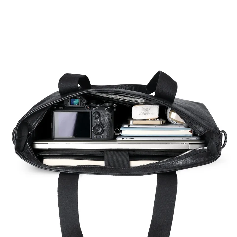 New Fashion Briefcase Business Casual Genuine Messenger Luxury Leather Bag Men Bags Layer Cowhide Bag Lightweight Men's Handbag